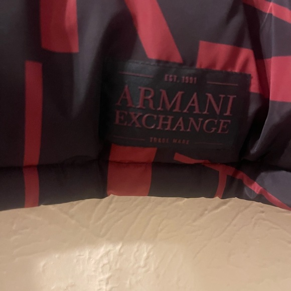 Armani Exchange A|X $290 Men's Red Signature Winter Quilted Puffer Down Jacket - Picture 3 of 7